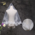 150 Wholesale Wedding Accessorie Soft Tulle New Arrival White Veil Fingertip Wedding Bridal Veil Lace Edge Voile Mariage VI3289