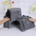 Gray Plastic Simulation Double-layer Tunnel Cave Compatible Thom as Biro Wooden Train Track Railway Slot Toy Gifts For Kids