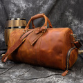 MAHEU Fashion Leather Travel Bag Leather Handbag Weekender Duffle Bag Crazy Horse Leather Male Handbag Unique Design Laptop Bag