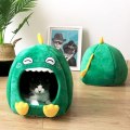 Cartoon Cat Bed House Winter Warm Fleece Washable Soft Dog Nest Cat Cave Tent For Sleeping Waterproof Pets Sleep Bags Supplies