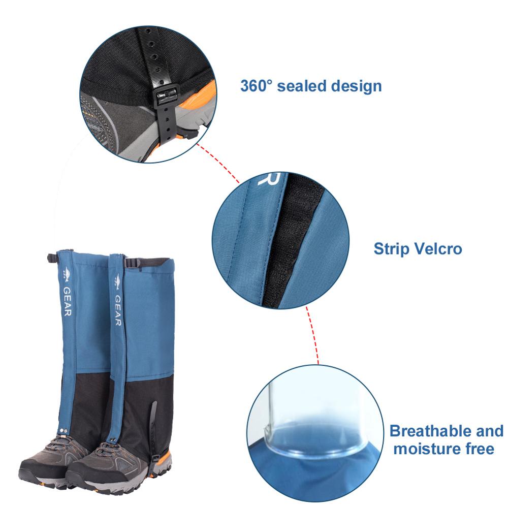 Unisex Waterproof Leg Covers Legging Gaiter Climbing Camping Ski Boot Travel Shoe Snow Protection for Snowshoeing Hiking Hunting