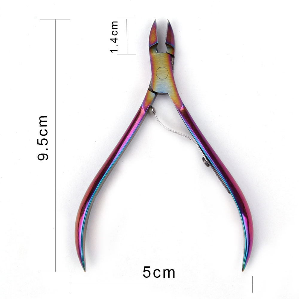 Nail Cuticle Scissor Nipper Clipper Manicure Rainbow Pushers Tweezers Pedicure Dead Skin Remover Stainless Steel Nail Art Tool