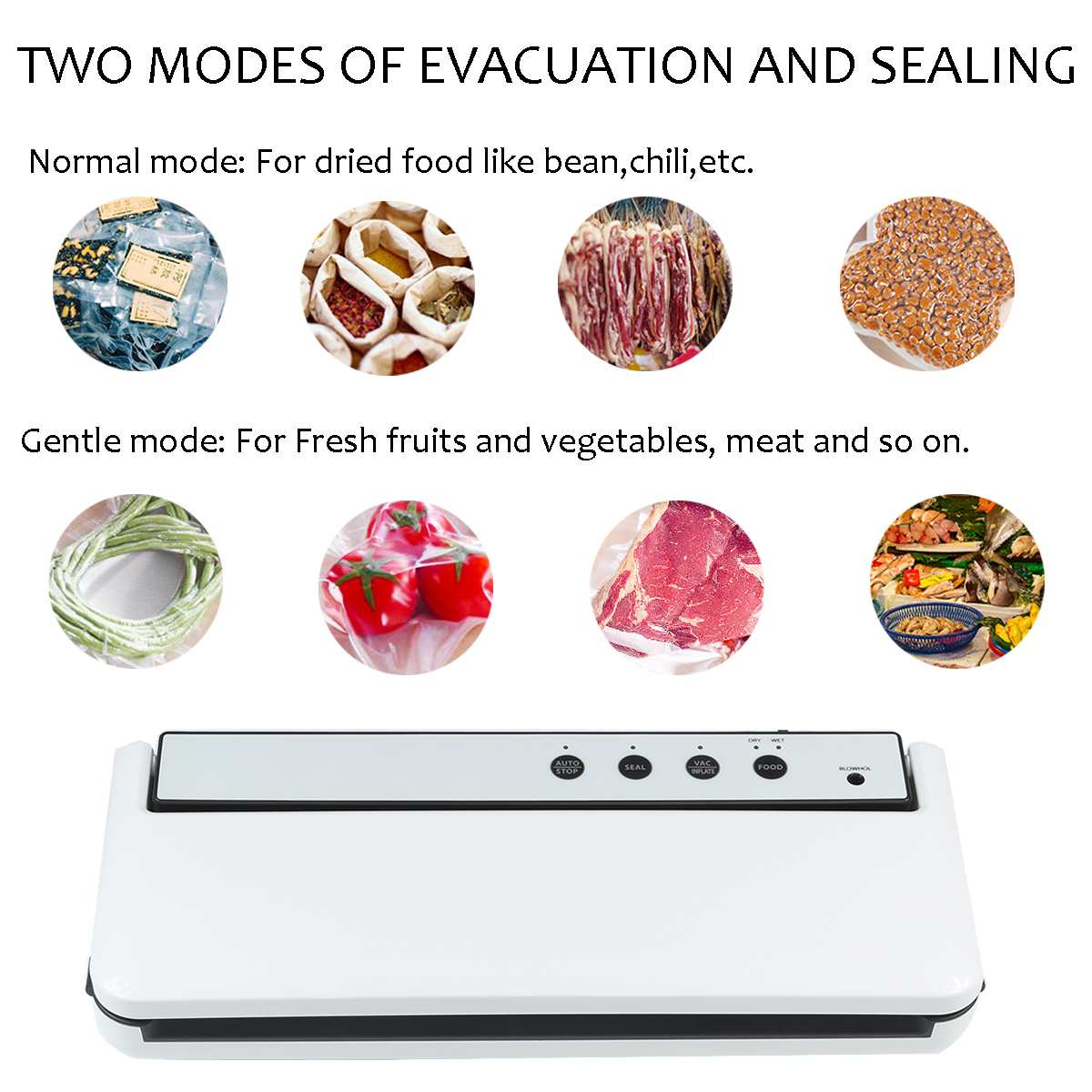 120W Automatic Vacuum Food Sealers Electric Vacuum Sealing Machine with 10pcs Bags Packer Sealing Vacuum Packaging Kitchen Tool