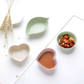 Cute Mini Pigments Flower Shaped Bowl Wheat Straw Plastic Soy Sauce Tray Vinegar Jam Dishes Kitchen Small Plate Tableware Gift