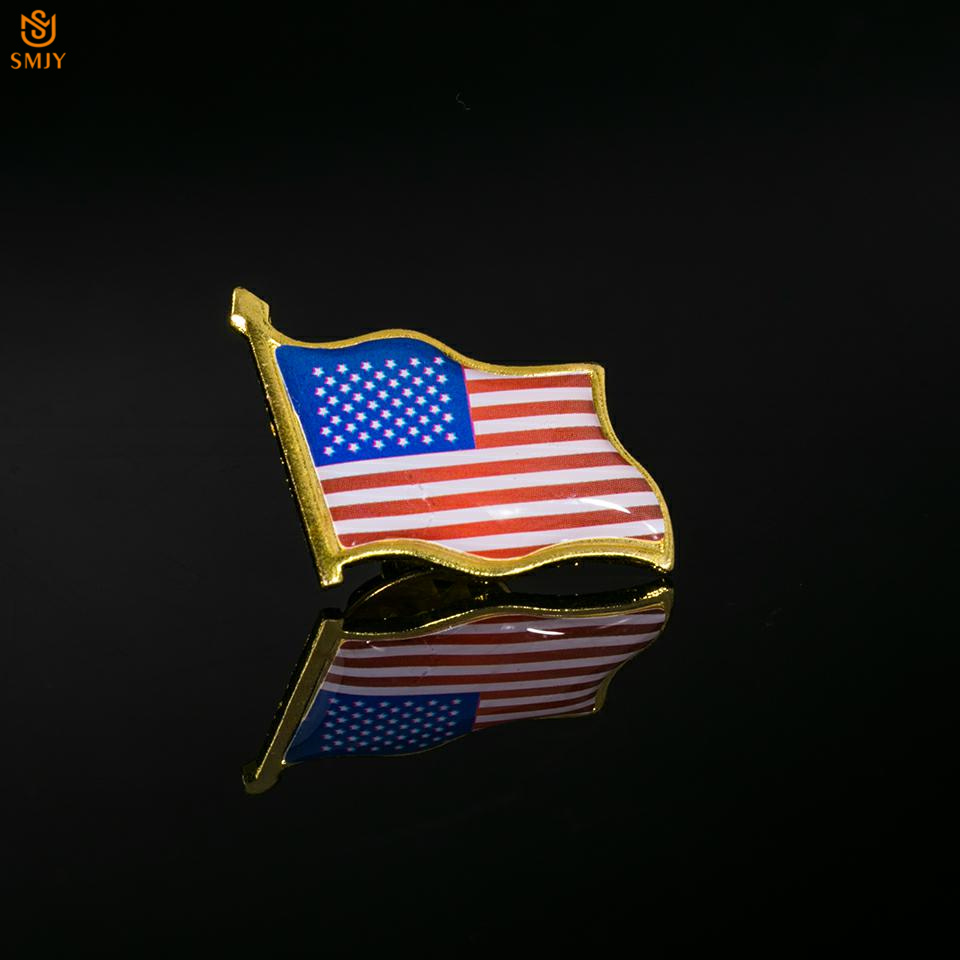 American Flag Hat Tie Badge Safety Butterfly Buckle Fashion Brooch Backpack Clothing Accessories USA Pin Brooch Decor