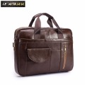 Men Oil Waxy Leather Antique Design Brown Business Briefcase 16" Laptop Document Case Attache Messenger Bag Tote Portfolio 1116
