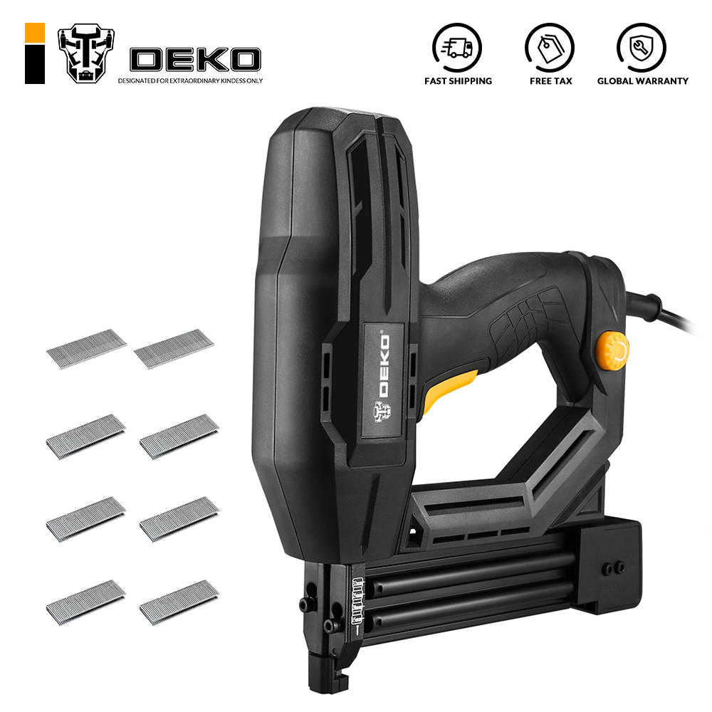 DEKO DKET02 Electric Tacker and Stapler Furniture Staple Gun for Frame with Staples & Woodworking Tool,Nail gun
