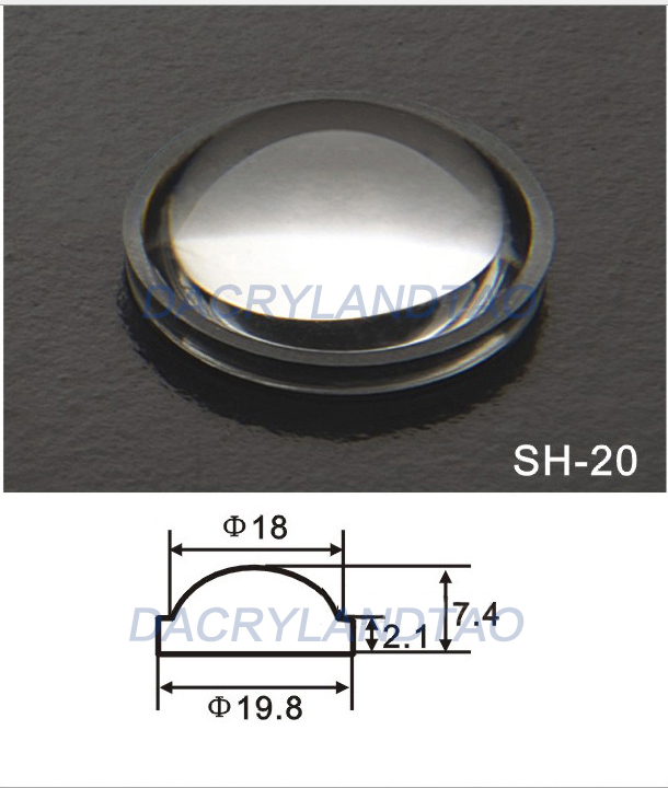 Factory 20mm semi-circle Plano-convex LED Lenses Optic Lens Grade PMMA For Lens Reflector