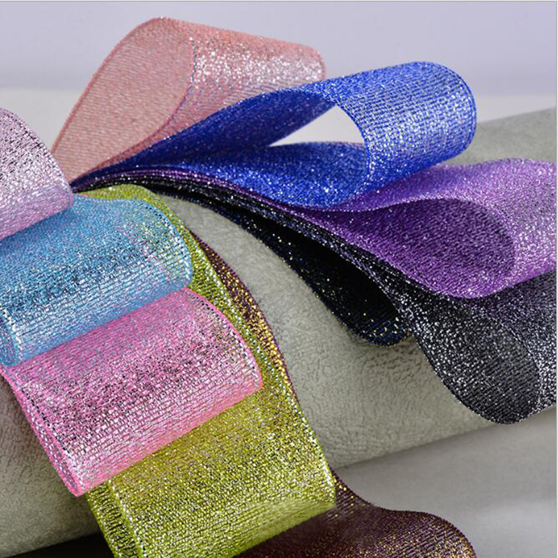 22m/lot Glitter Color Onion Ribbon Christmas Wedding Decor Cake Candy Box Packaging Wrap Materials DIY Accessories 6/10/25/40MM