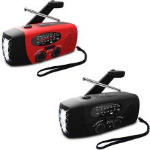 5 in 1 Outdoors Portable Radio Hand Crank Solar Crank Dynamos Powered&USB Charging FM AM WB Weather Radio Emergency LED Flashlig