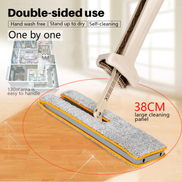 Self-Wringing Double Sided Flat Mop Telescopic Comfortable Handle Mop Household Floor Cleaning Tools For Living Room Kitchen