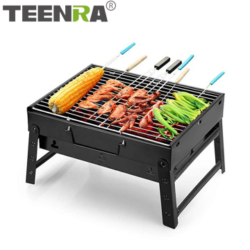 TEENRA Portable Barbecue Grill Charcoal Foldable Charcoal Barbecue Grill Accessories For Camping Picnic Travel Use