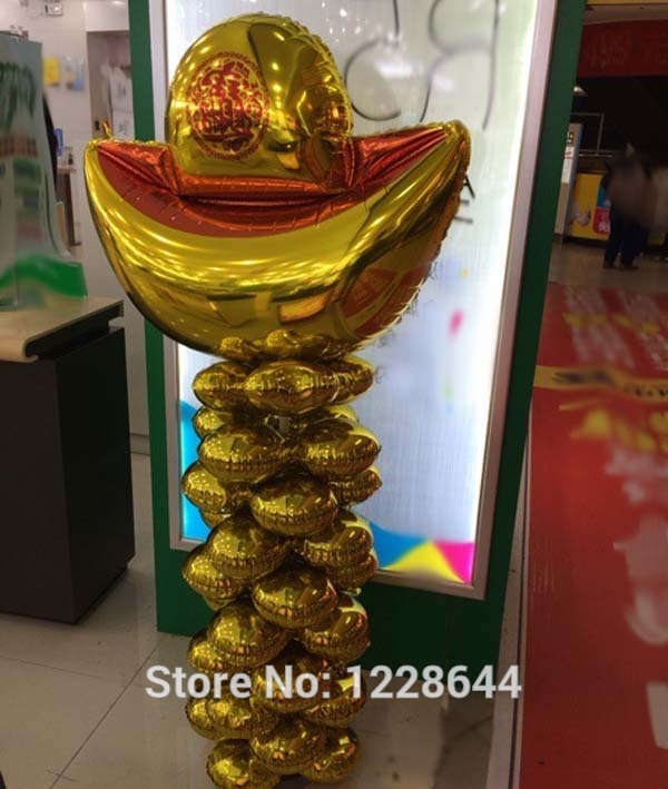 New year Start business Event party supplies Store decoration Gold ingot Aluminum foil balloons Giant size 94*90cm wholesale