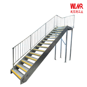 Sturdy Steel Ladder with Safety Railing Design