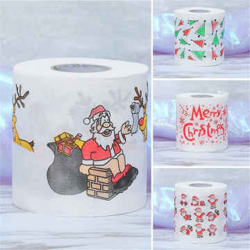 Christmas Pattern Toilet Paper Home Bath Toilet Roll Paper Christmas Supplies Tissue Bathroom Decor