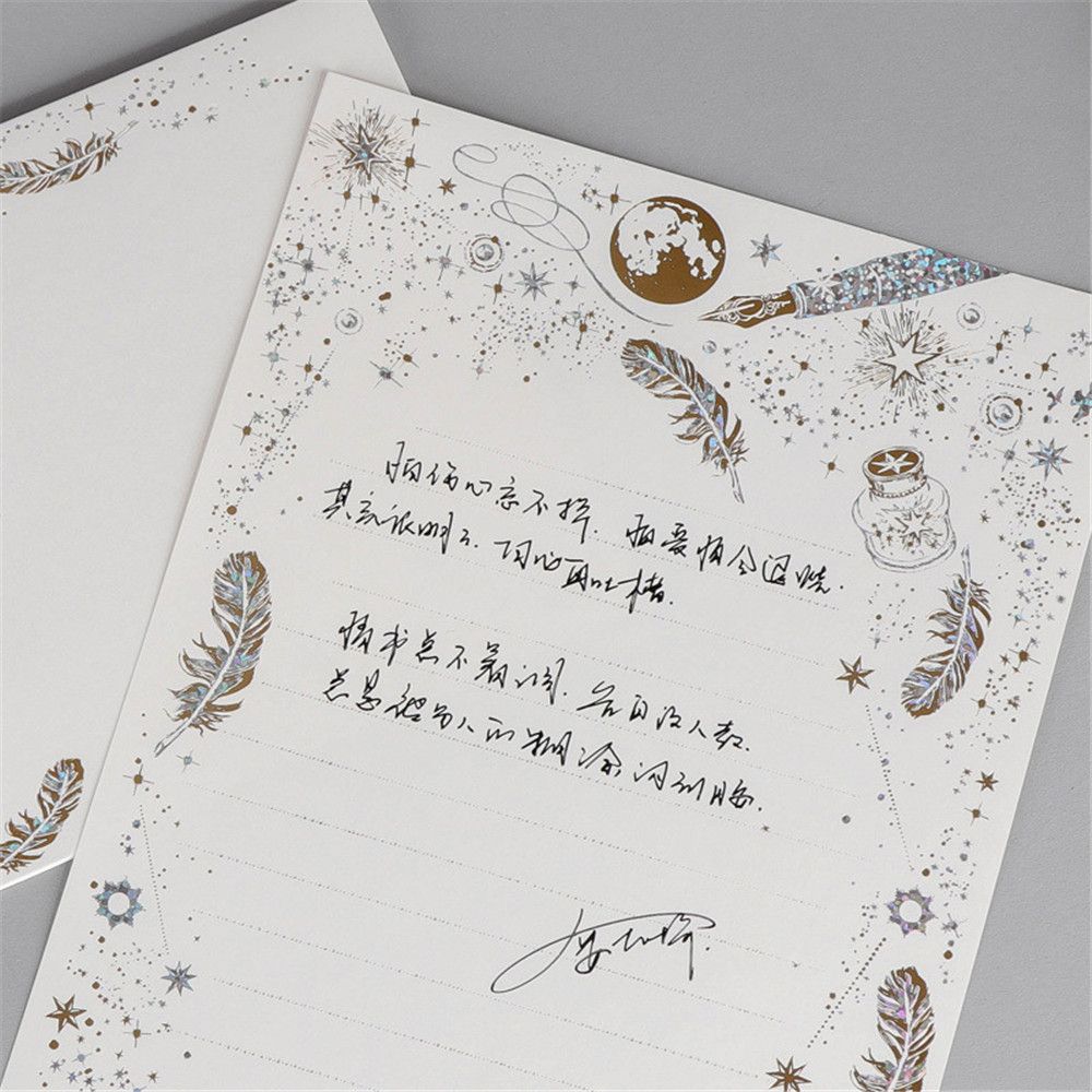 8pcs Vintage Gilding Letter Papers Set Cute Stationery Wedding Invitation Card Writing Pad Love Letter Paper Stationery