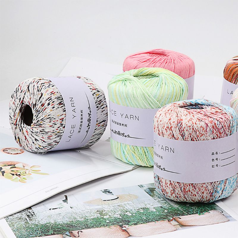 10 Strands Acrylic Hand Knitting Yarn Lace Crochet Thread Cord DIY Embroidery Needle Sewing Accessory for Sweater Dress Weave