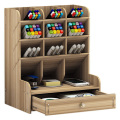 Multi-function Wooden Desktop Pen Holder Office School Storage Case Desk Pen Pencil Organizer Desk Accessories Organizer Storage