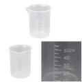 50mL Graduated Beaker Clear Plastic Measuring Cup New Practical Office School Laboratory Supplies --M25