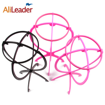 Free Shipping 1PC New Folding Plastic Stable Durable Wig Hair Hat Cap Holder Stand Display Tool Huge Stocks Black/Pink Wigstand