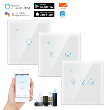 1/2/3/4 Gang TUYA WiFi Smart Touch Switch For Alexa Google Home Smart Home 170-240V EU Standard Wall Button Assistant Controller