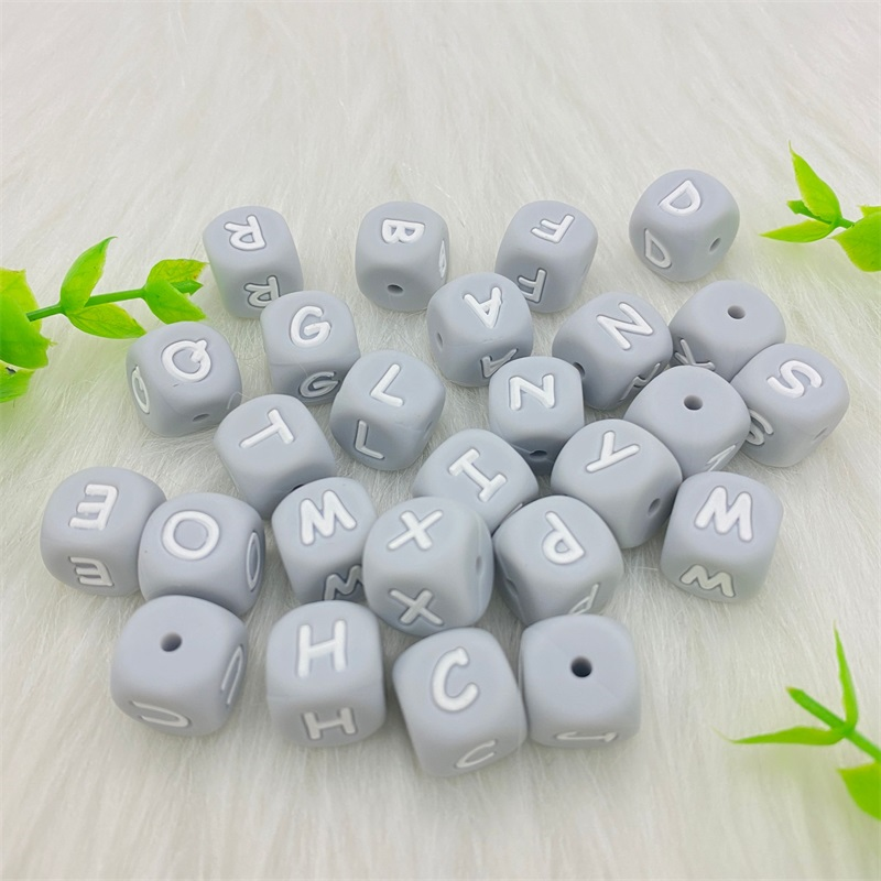 100/300/500pcs Silicone letters Beads 12mm colourful Baby Teethers Beads Chewing Alphabet Bead For DIY Personalized Name