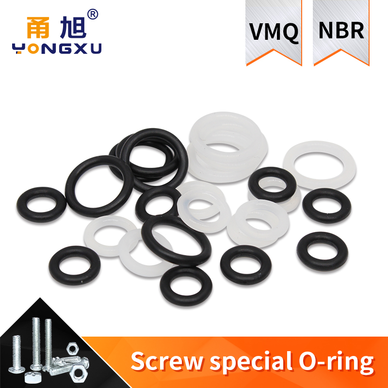 20pcs M3 M4 M5 M6 M7 M8 M9 M10 White Silicon Black NBR O-ring Seals Screw Washer Rubber Washer Gasket Ring Assortment Gaskets