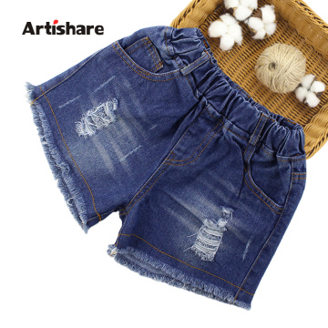 Artishare Girls Jeans Denim Pants Summer Short Jeans Kids Girl Big Hole Jeans Children Teen Clothing For Young Girls 10 12 Years