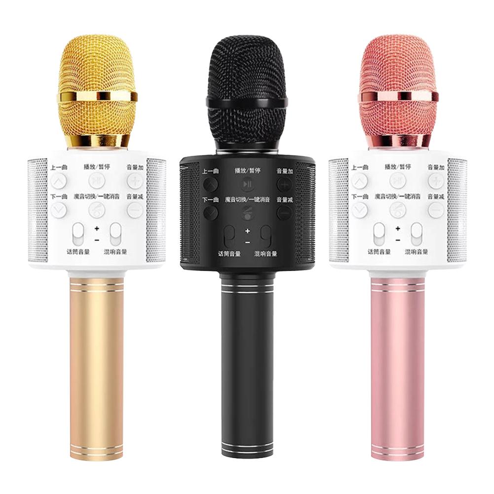 Portable Wireless Karaoke Microphone Bluetooth 5.0 Handheld Speaker Home KTV Player With Dancing LED Lights Record Function