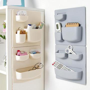 Plastic Self-adhesive Storage Rack Wall Refrigerator Mounted Holder Kitchen Bathroom Organizer Shelf Rack Home Appliance Supply