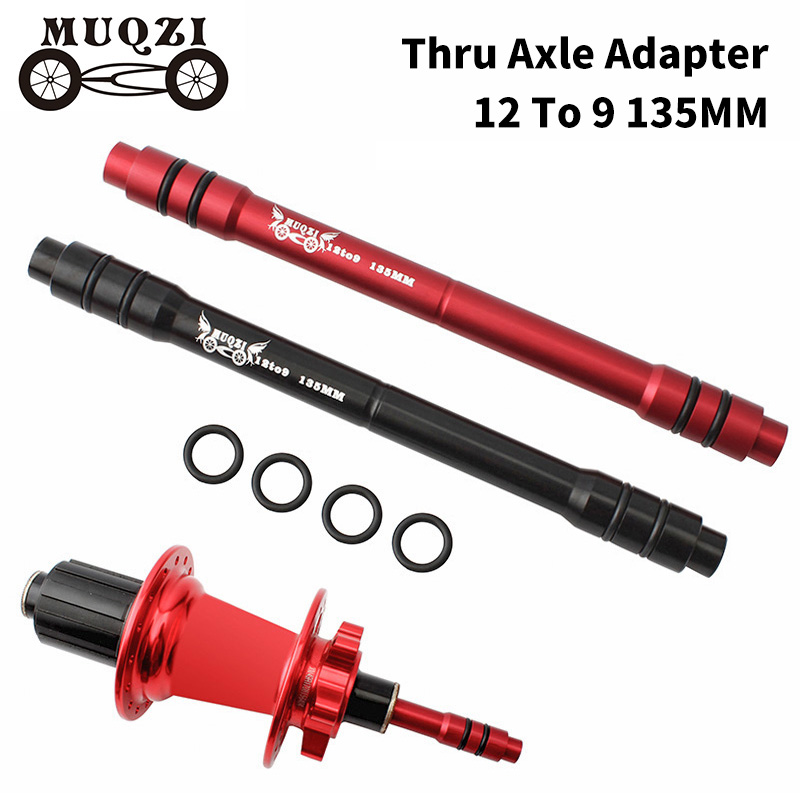 MUQZI Bike Thru Axle To Quick Release Adapter 12mm To 9 135mm MTB Road Bicycle Rear Wheel Hub Shaft 7075 Aluminum Qr Adapter