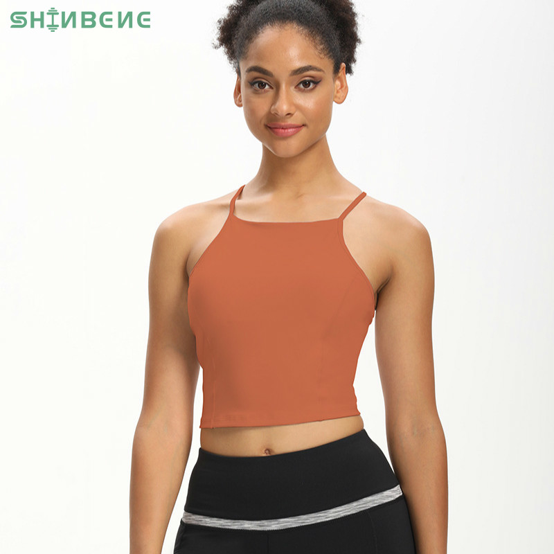 SHINBENE Padded Shockproof Wokrout Athletic Training Yoga Bras Women Buttery-soft Naked-feel Running Gym Fitness Sport Bras Top