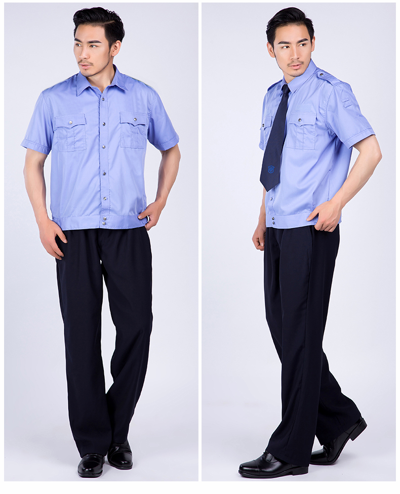 (1 set-shirt&pant&tie)Security guard security short-sleeved shirt suits summer wear hotel property security uniform full set