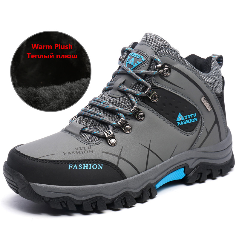 New Men Winter Snow Boots Super Warm Men's Boots High Quality Waterproof Sneakers Outdoor Male Hiking Boots Work Shoes Size 47