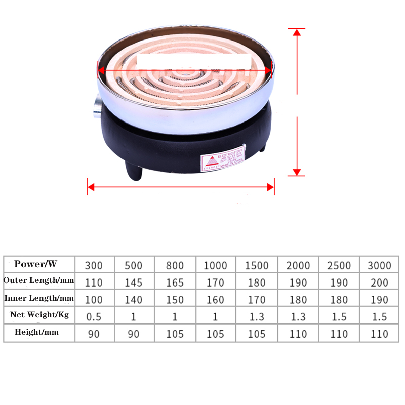 300W-3000W Non-radiation Electric Stove Experiment Civil Industrial Furnace Electric Hot Plate Electric Cooker Single Burner