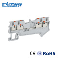 Din Rail Terminal Block PT 1.5-QUATTRO 4 Conductor Push In Spring Screwless Feed Through Wire Conductor 10pcs wire connector
