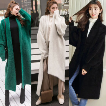 Women's Wool Blends Teddy Bear Long Coat Ladies Vintage Faux Fur Cardigan Outwear Thick Warm Soft Solid Loose Soft Autumn 2020