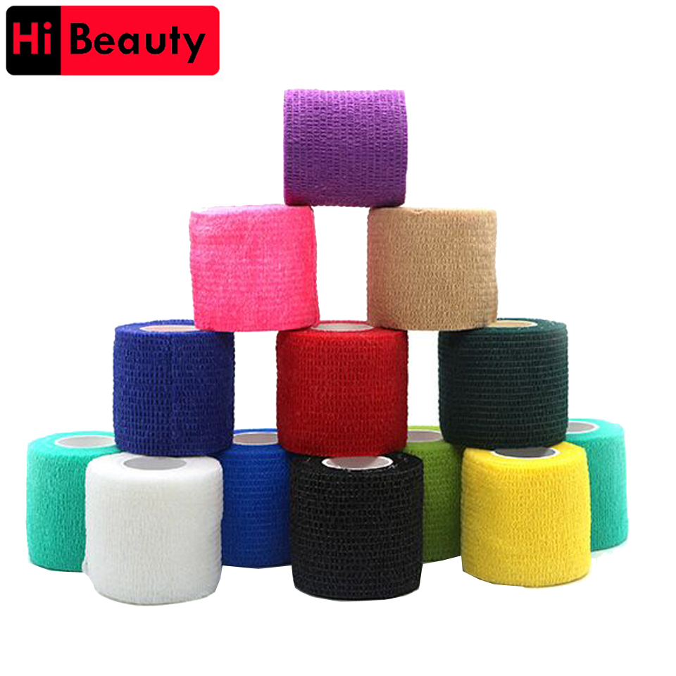 1pc Disposable Self-adhesive Flex Elastic Bandage Tape For Tattoo Handle Grip Tube Wrap Elbow Stick Medical Accessories 5*450cm