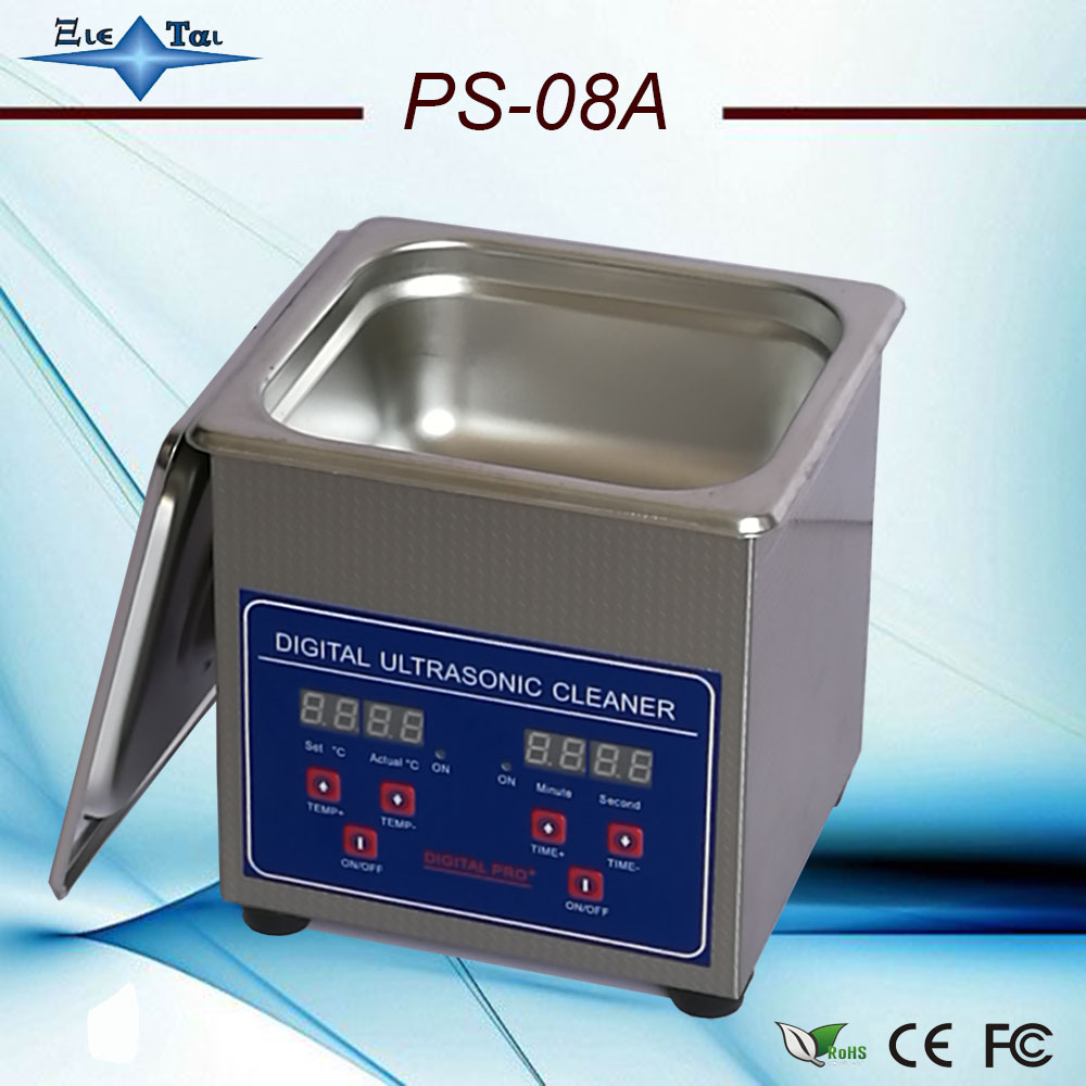 110V/220V PS-08A 60W Digital timer&heater Ultrasonic Cleaner 1.3L for small parts wiht free basket
