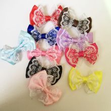 10pcs 55mm*35mm Organza Satin Ribbon Bow Appliques Craft DIY Wedding A01