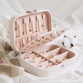 Korean Style Fresh And Simple Girl Earrings Plate Jewelry Box Protable Leather Earrings Ring Multi-function Jewelry Storage Box
