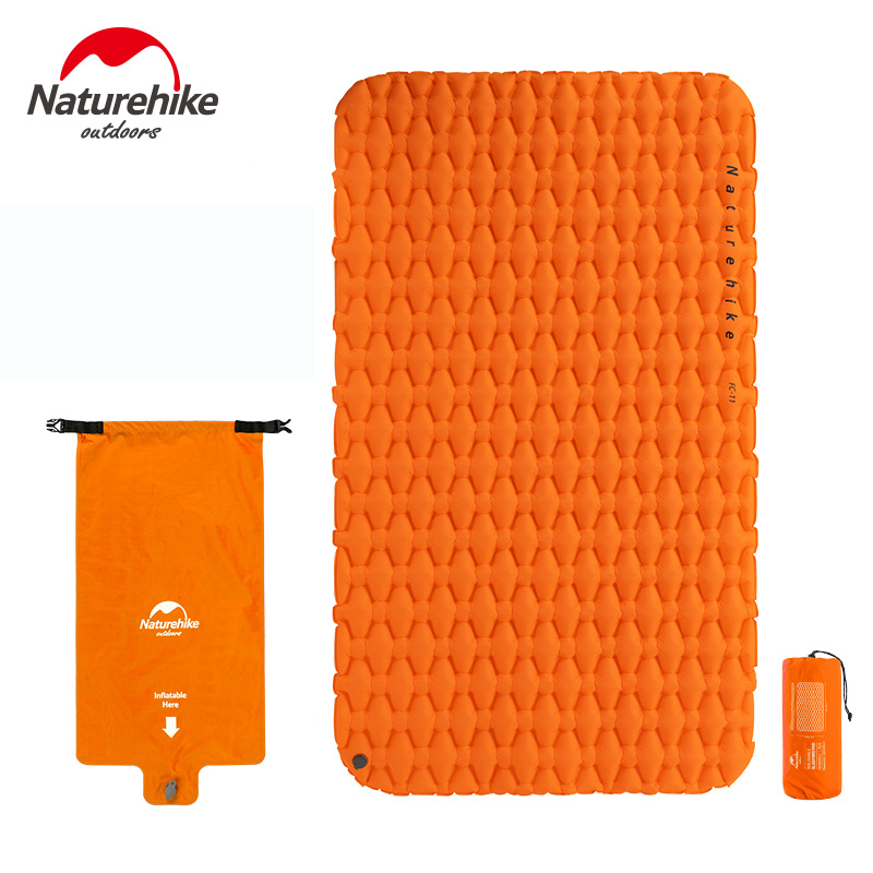 Naturehike Ultralight 2 Person Camping Sleeping Pad Mattress Lengthened Inflatable Mat Portable With Air Bag Camping Mat