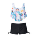 Women Floral Print Bikini Set High Waist Plus Size Swimming Lace Up Two Piece Swimsuits Halter Bikini 2020 Mujer Swimwear#J30