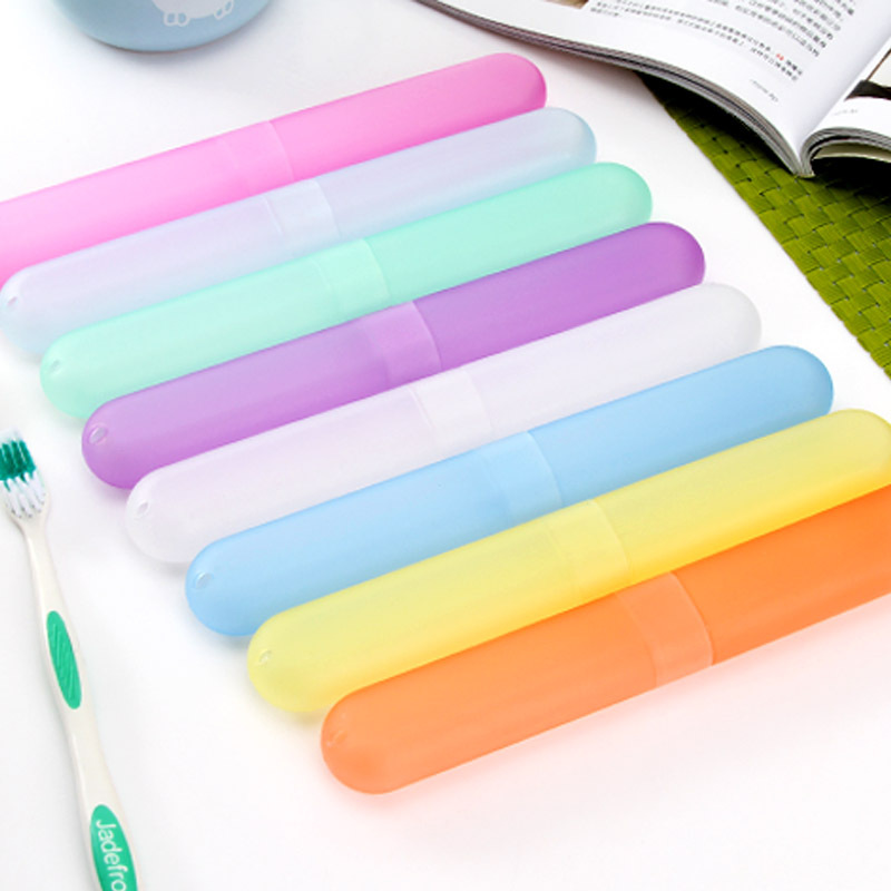 1pcs Palstic Toothbrush Case Travel Walking Camping Toothbrush Box Dust-proof Case Container Organizer Color Random