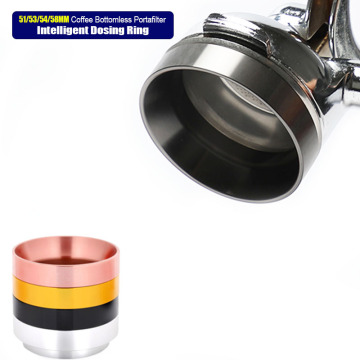 Aluminum Intelligent Dosing Ring For Brewing Bowl Coffee Powder Espresso Barista Tool For 51 53 54 58MM Profilter Coffee Tamper