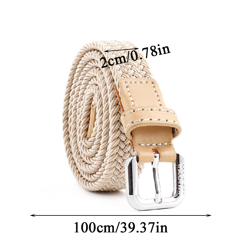 Hot Sale Men Women Casual Knitted Pin Buckle Belt Woven Elastic Stretch Belts Plain Webbing Belt For Jeans Fashion Braided Belt