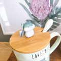 Creative cartoon hamster mug with lid spoon, 400ml teacup coffee ceramic mugs office cup office Drinkware couple cup gift