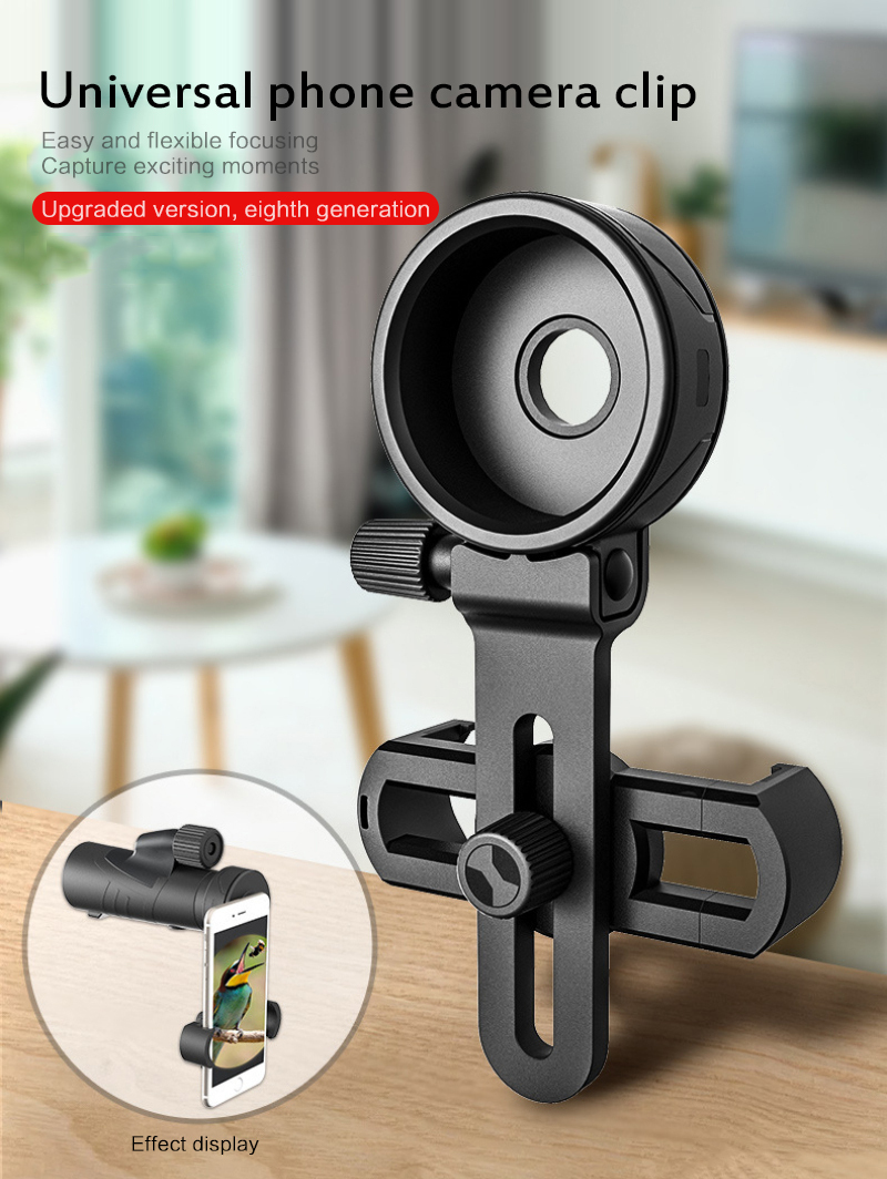 Phone Holder Cell Phone Adapter With Spring Clamp Mount Monocular Microscope Binoculars Telescope Mobile Phone Clip Accessories