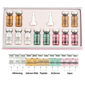 8ml Gold Ampoule Serum 12pcs BB Cream Glow Starter Kit Dermawhite mix serum add foundation niacinamide for Whitening brightening