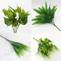 Plants Indoor Outdoor Fake Flower Leaf Foliage Bush Home Office Garden Decor Artificial Green Leave Plant Decoration